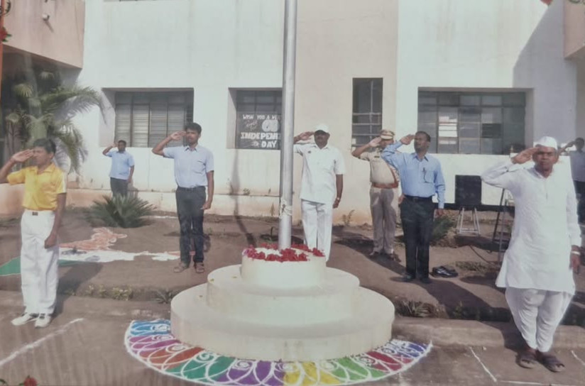 Saluting the flag