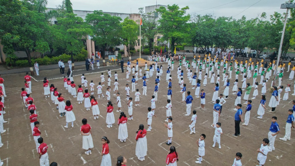 Sports & Holistic Growth - Student mass drill and physical activities on school ground